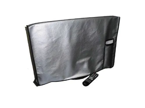 Large Flat Screen TV / LED / HDTV Vinyl Padded Dust Covers With Remote Control Pocket (32" Cover -  31.75" x 3.75" x 23")